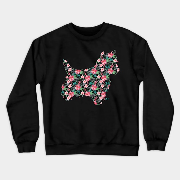 Floral Yorkshire Terrier design. Perfect present for mother dad friend him or her Crewneck Sweatshirt by SerenityByAlex